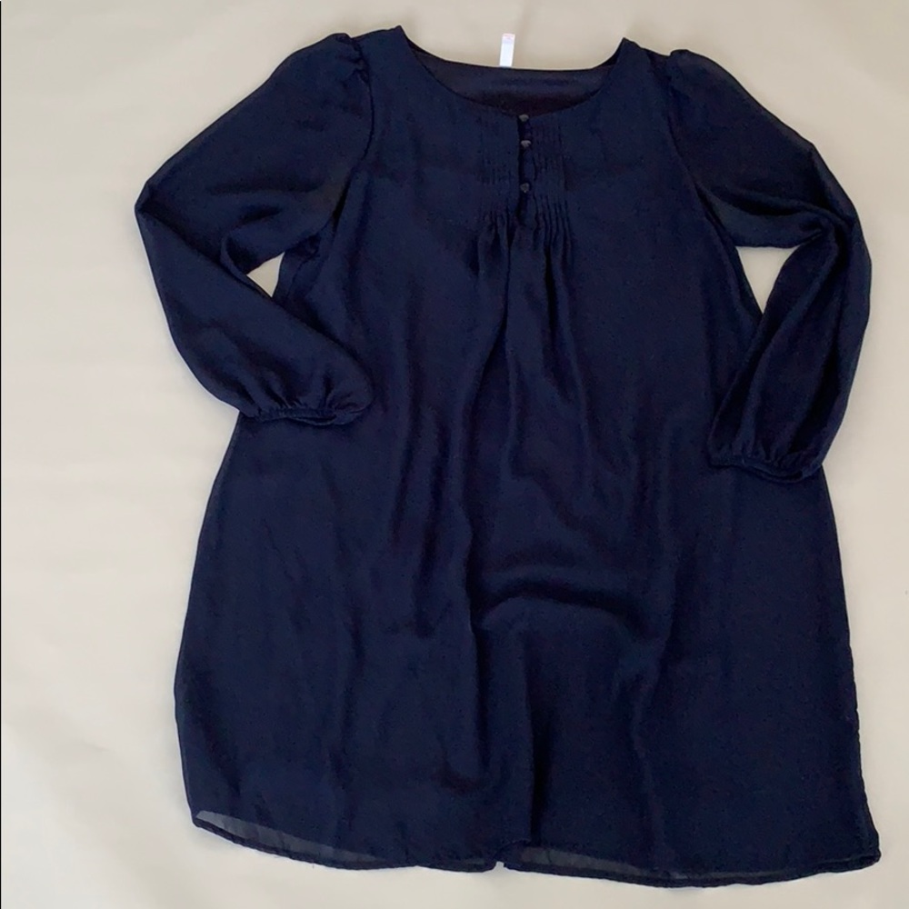 Navy Chiffon Dress